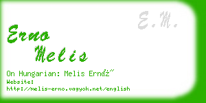 erno melis business card